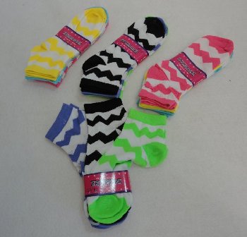 3pr Ladies/Teen Anklets 9-11 [Chevron]